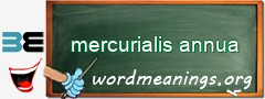 WordMeaning blackboard for mercurialis annua